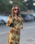 SCRIPT DRESS WITH SIDE RING