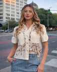 BLUSA H PREPPY ROMANTICA MANGA CORTA