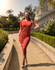 DRESS KNITTED FRACOMINA TERRACOTTA