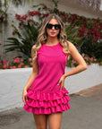 VESTIDO CURTO RINASCIMENTO COM FOLHOS