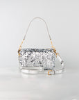BOLSA MOSCHINO PAILETTES ARGENTO