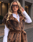 Long Fake Fur Gilet Fracomina