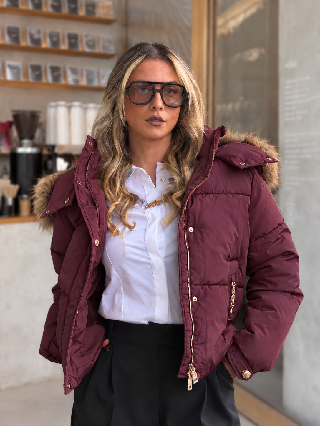 Padded Coat With Hood Fracomina