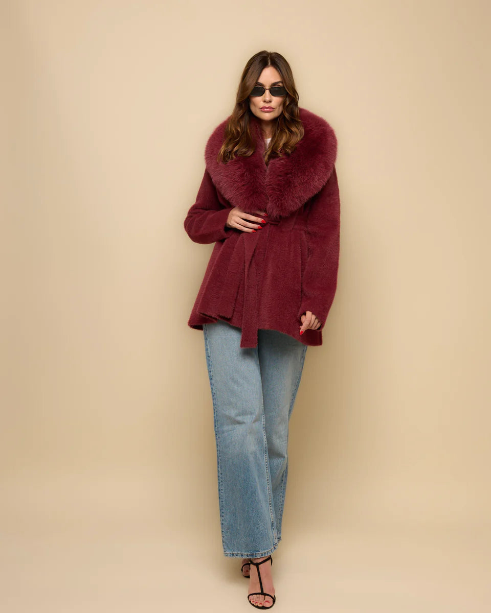 CASACO MAPÔ PELE COM CINTO