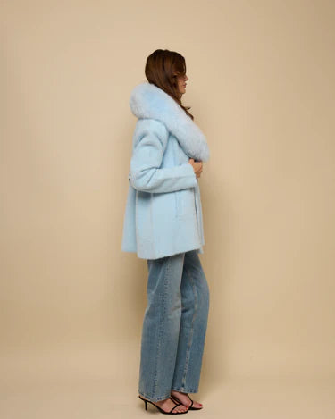 CASACO MAPÔ PELE COM CINTO