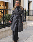 Long Coat With Sash Belt Fracomina