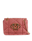 BOLSA MOSCHINO EMBOSSED VELOUR ROSA