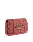 BOLSA MOSCHINO EMBOSSED VELOUR ROSA