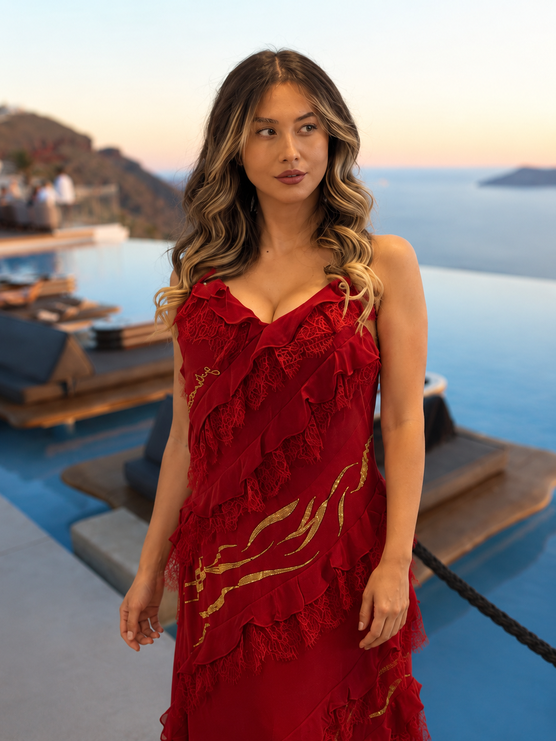 VESTIDO FOLHOS GIL SANTUCCI