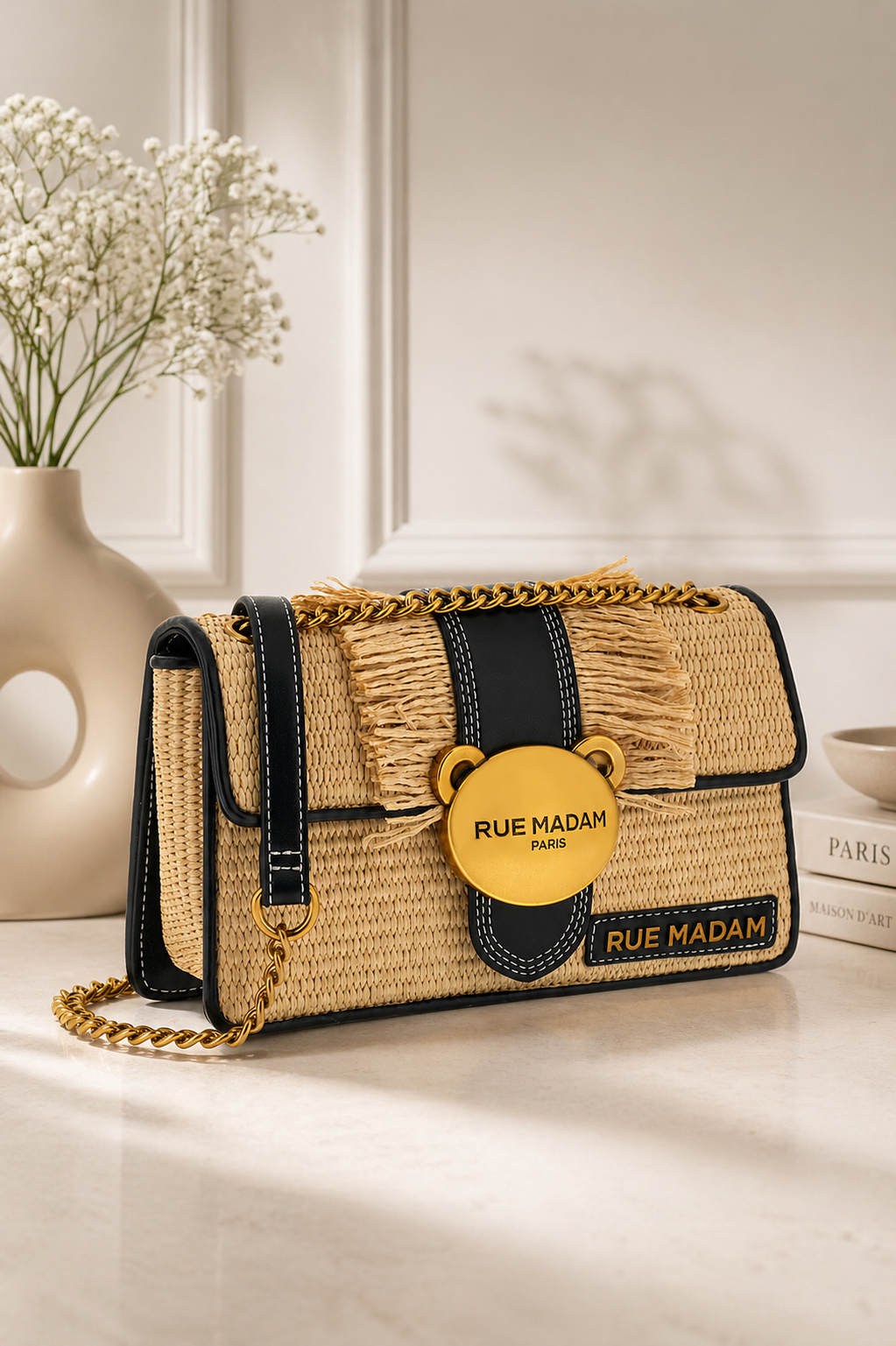 BOLSA TEDDY IT BAG STRAW FRINGES RUE MADAM
