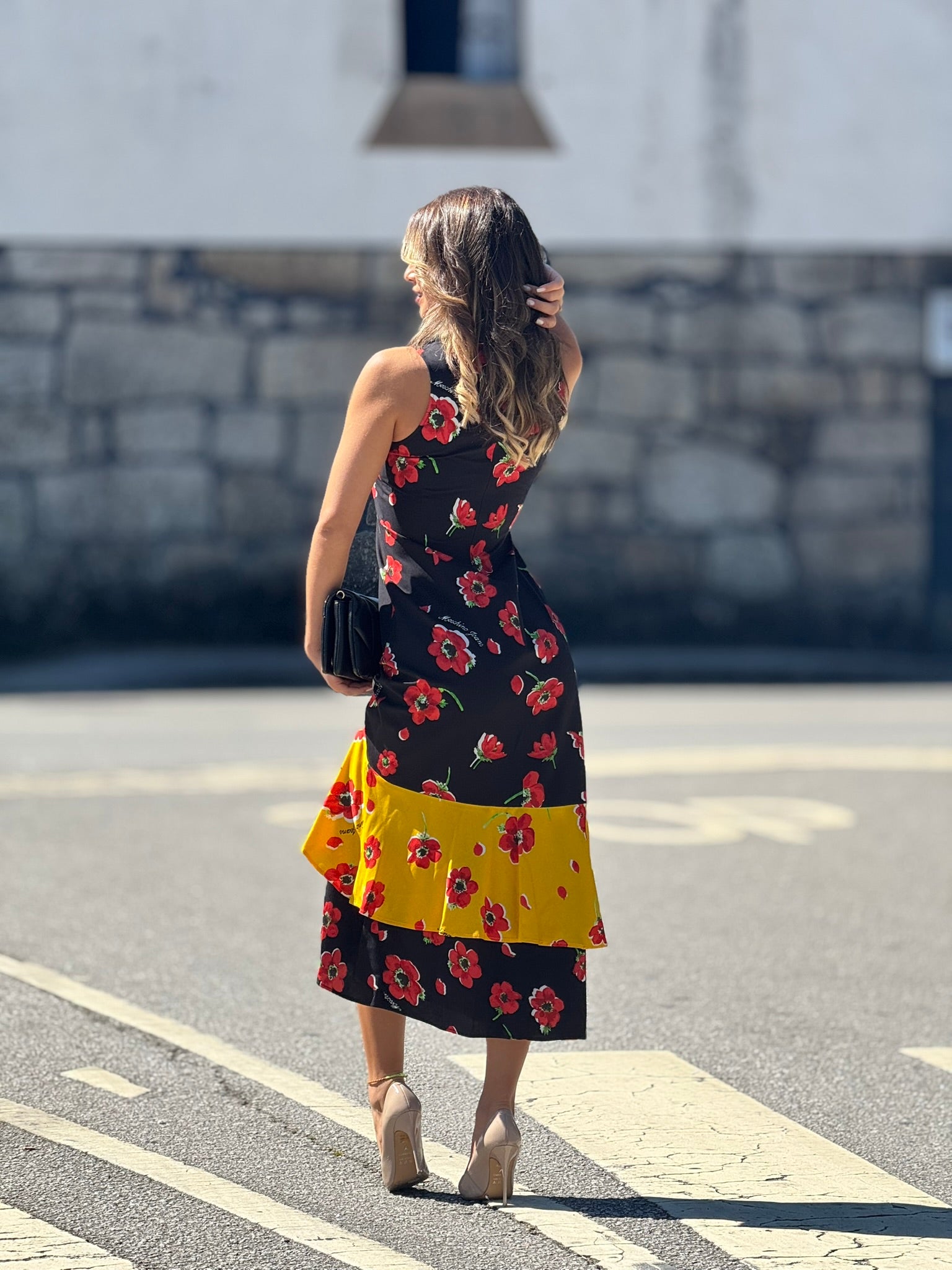 VESTIDO MOSCHINO FLORES