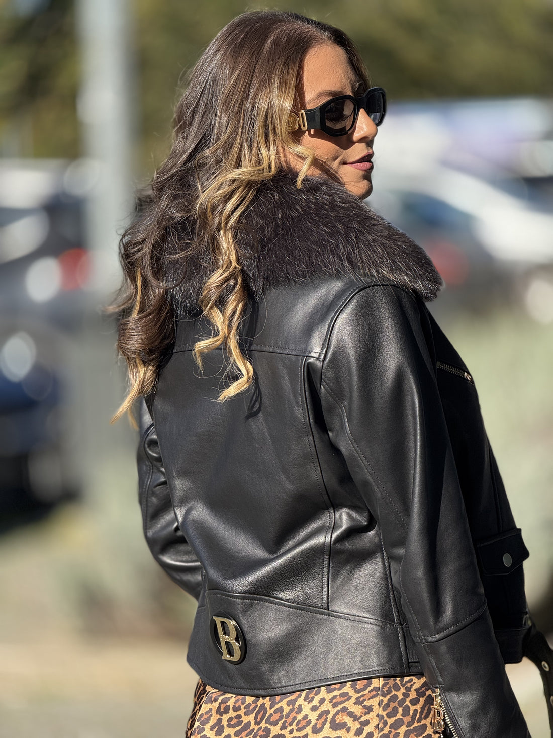 Casaco biker pele ROBERTA BIAGI