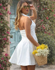 VESTIDO H PREPPY CAMISERO ESCOTE HALTER