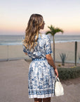 DRESS WRAP FRACOMINA BLUE WHITE