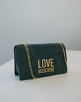 BOLSA MOSCHINO VELOUR VERDE
