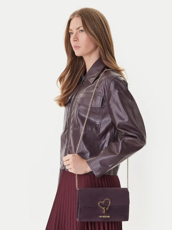 BOLSA MOSCHINO VELOUR VIOLA