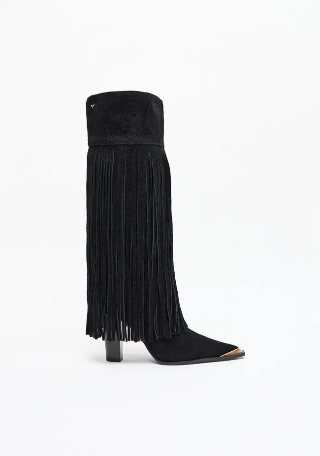 Black Perfume Launch Boot, Leather
